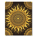 Ornate Golden Radiant Sun Mandala Rug