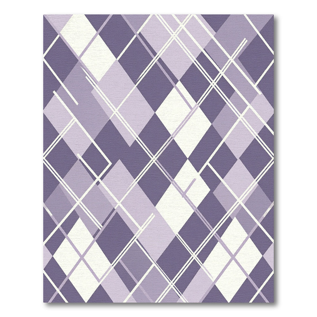 Modern Lavender Geometric Argyle Rug