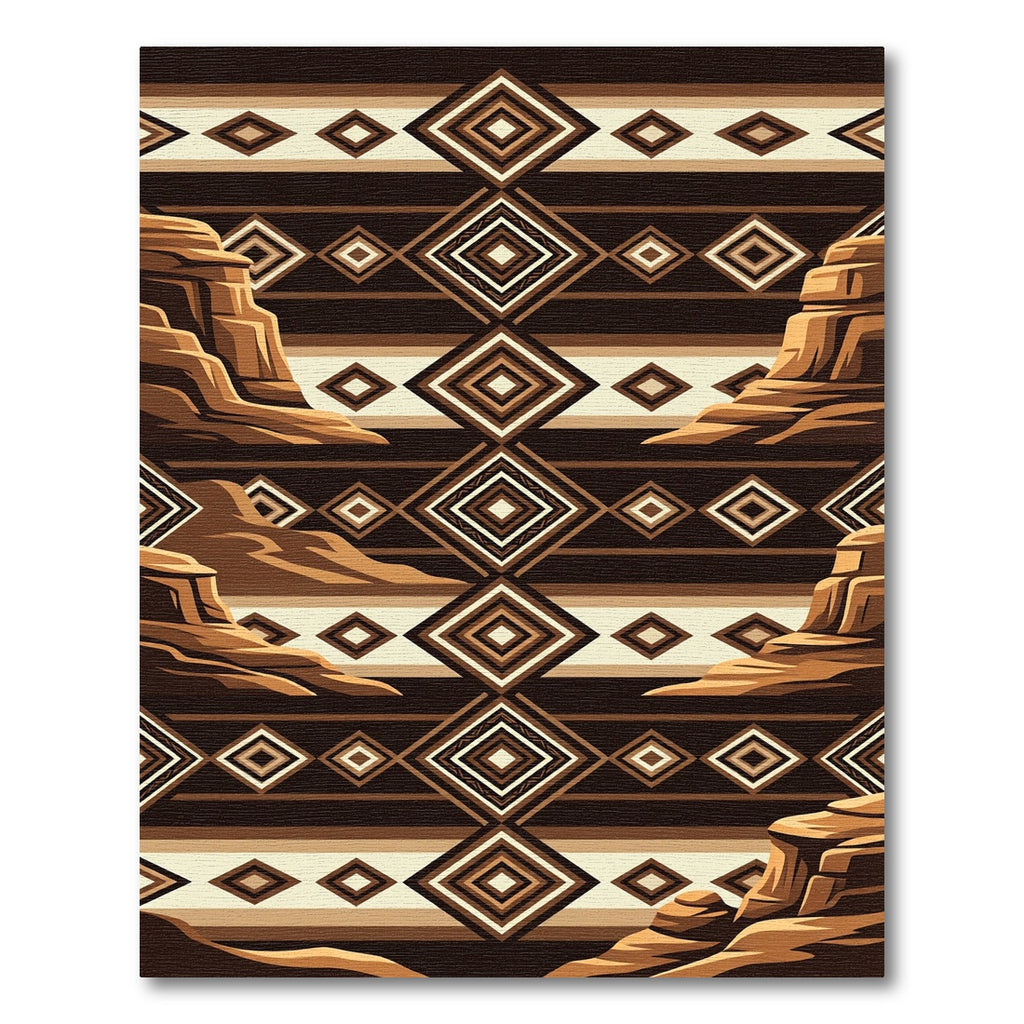 Southwestern Earth Tone Canyon Diamond Rug