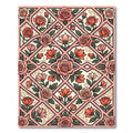 Coral Roses Lattice Ornamental Rug