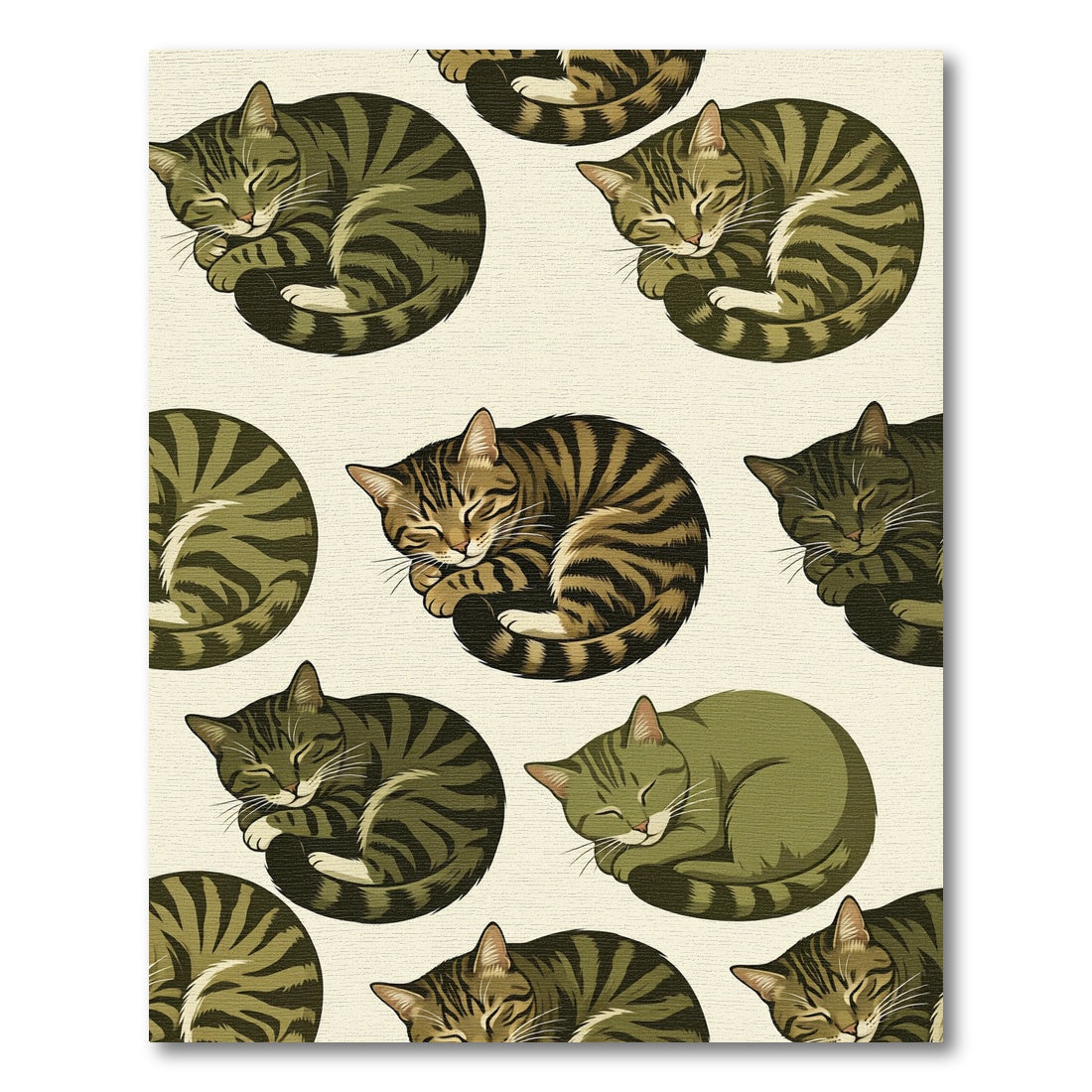 Sleeping Tabby Cat All Over Rug