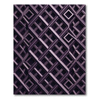 Plum Geometric Interlocked Lattice Rug