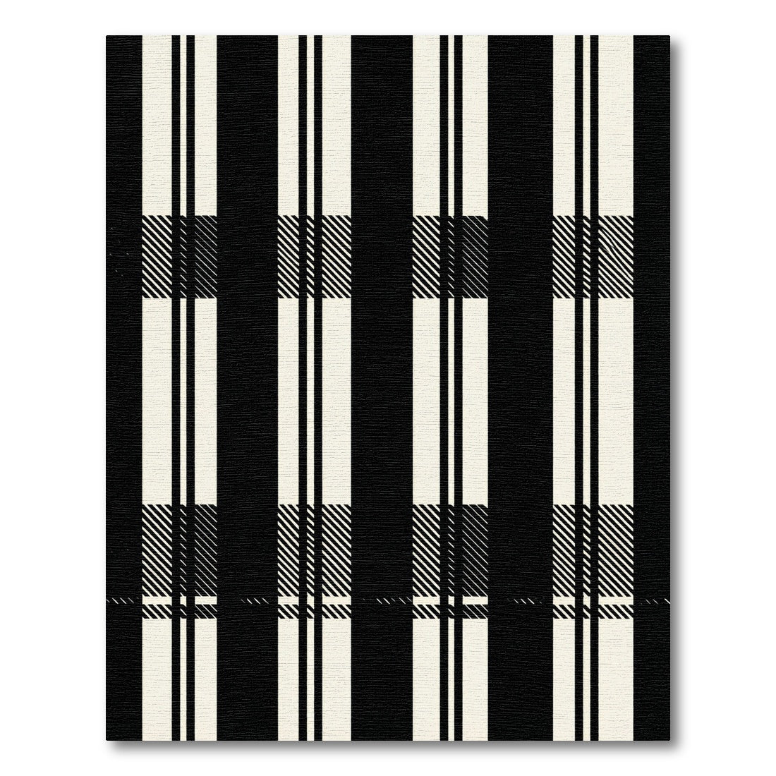 Bold Black and White Plaid Rug
