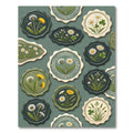 Sage Botanical Meadow Wildflower Stamp Collection Rug