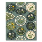 Sage Botanical Meadow Wildflower Stamp Collection Rug