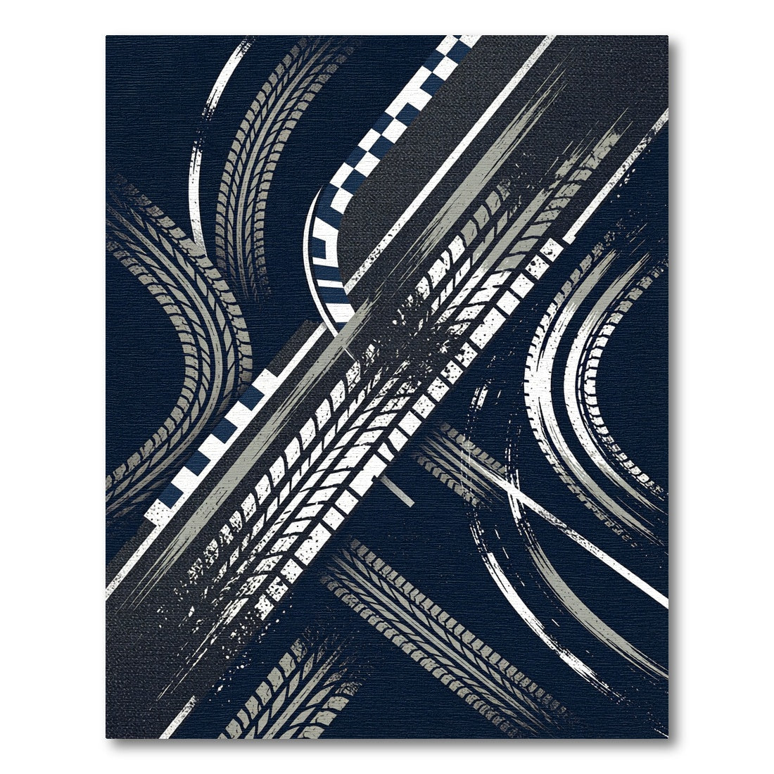 Dynamic Race Track Tire Tread Rug