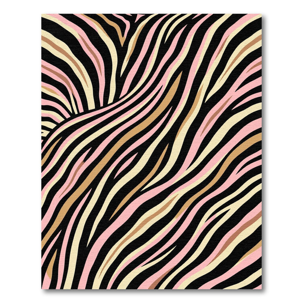 Pink Gold Black Zebra Stripes Rug
