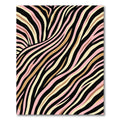 Pink Gold Black Zebra Stripes Rug