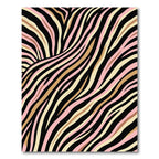Pink Gold Black Zebra Stripes Rug