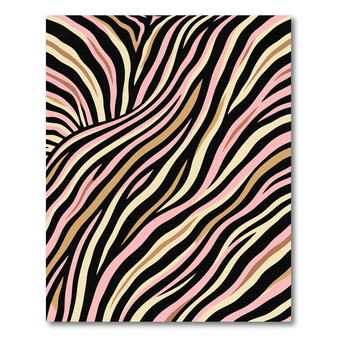 Pink Gold Black Zebra Stripes Rug