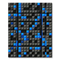 Modern Electric Blue Geometric Grid Rug
