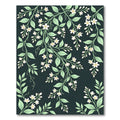Elegant White Jasmine Floral Dark Foliage Rug
