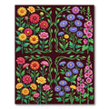 Vibrant Floral Botanical Dark Garden Rug