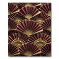 Crimson Gold Fan Art Deco Rug