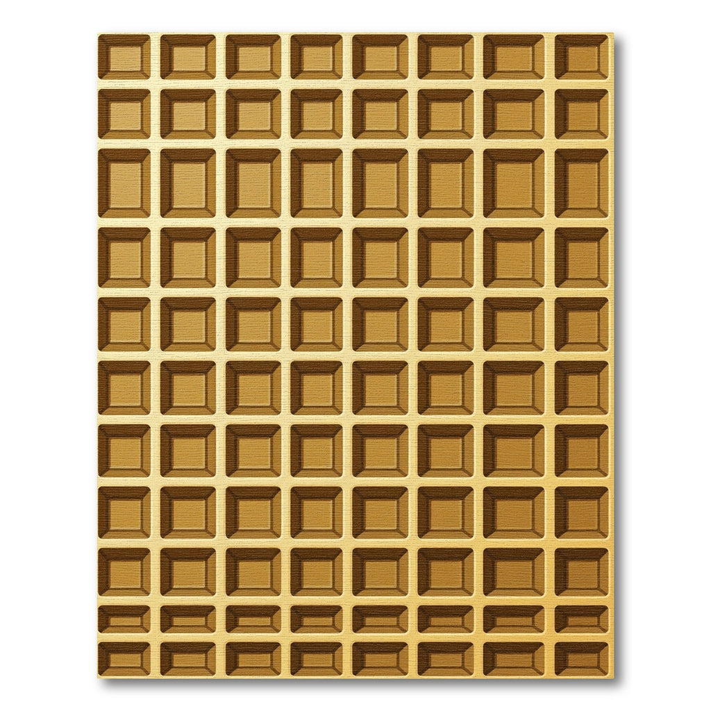 Golden Grid Geometric Waffle Texture Rug