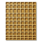 Golden Grid Geometric Waffle Texture Rug