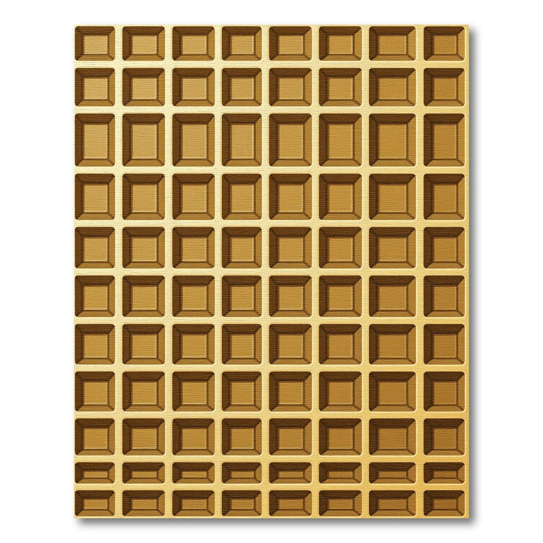 Golden Grid Geometric Waffle Texture Rug