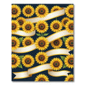 Sunlit Golden Sunflower Ribbon Scroll Rug