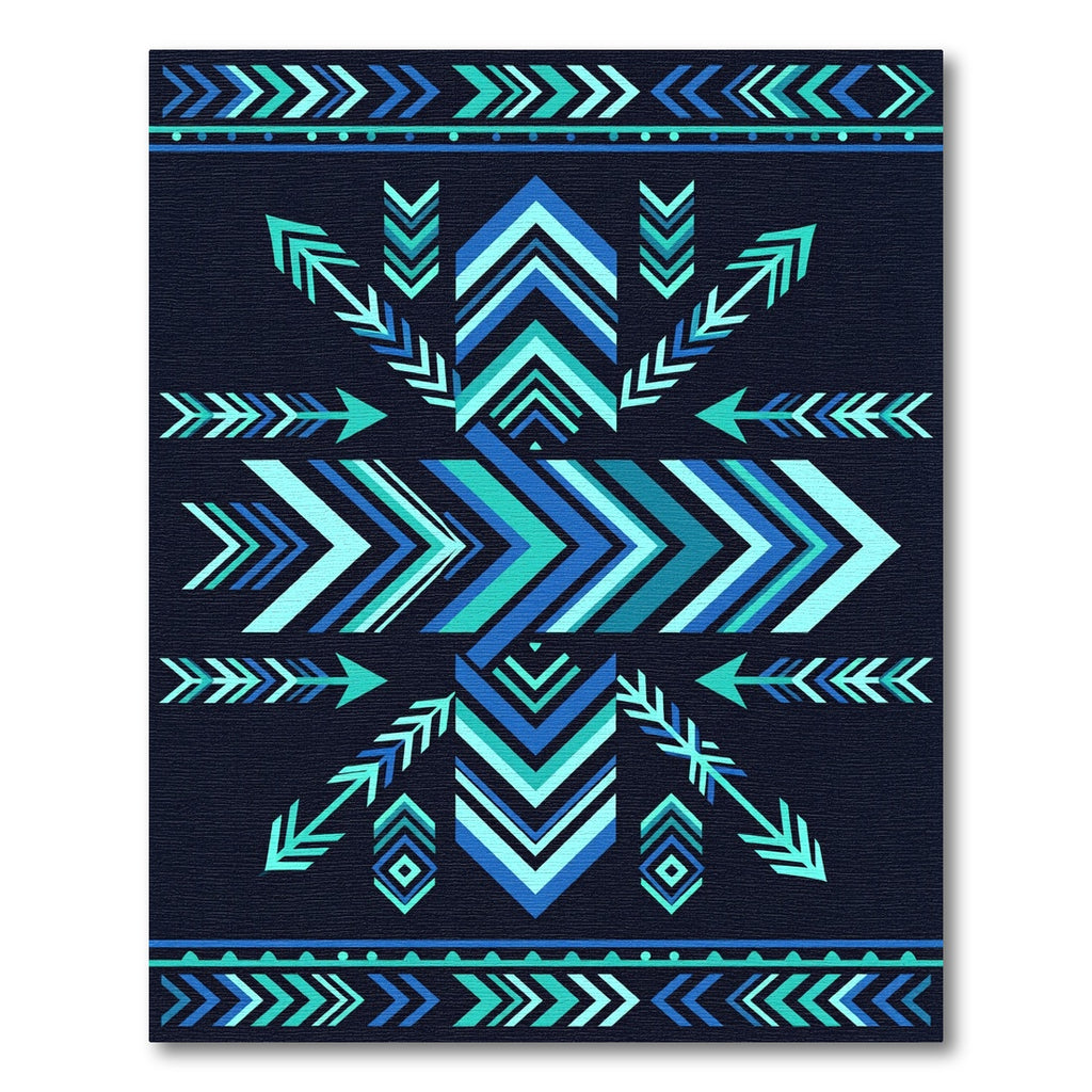 Geometric Blue Arrow Zenith Accent Rug