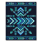 Geometric Blue Arrow Zenith Accent Rug