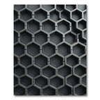 Metallic Charcoal Geometric Hexagon Texture Rug