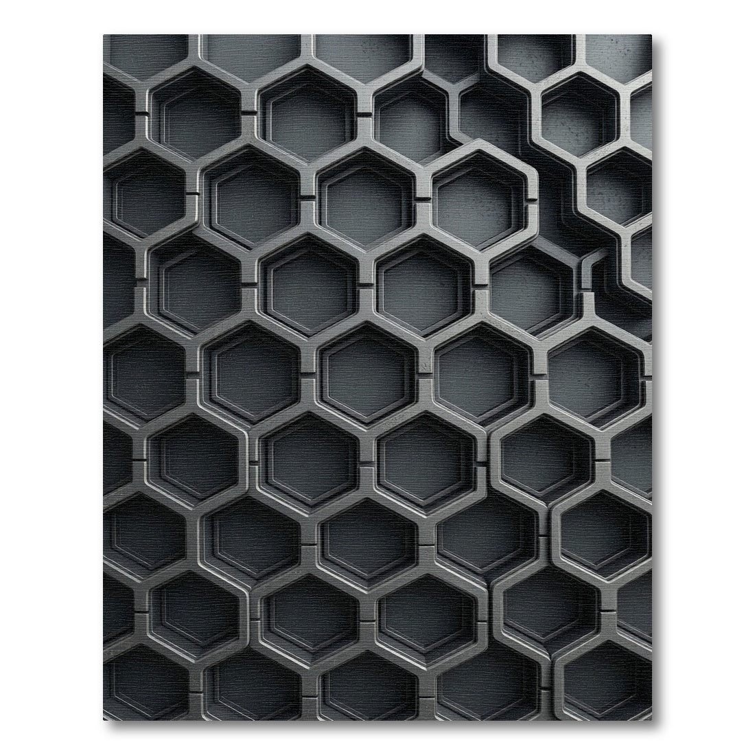 Metallic Charcoal Geometric Hexagon Texture Rug