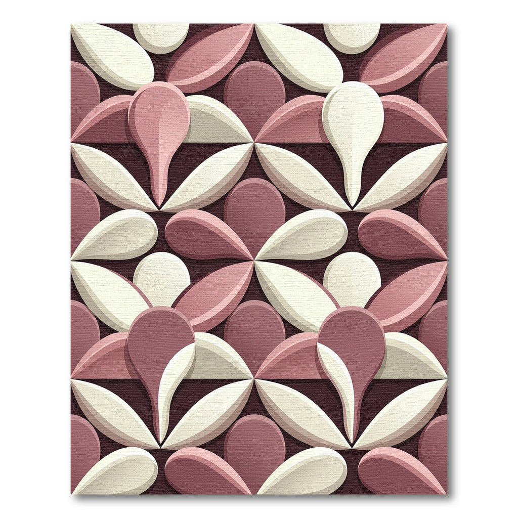 Modern Blush and Cream Petal Medallion Rug