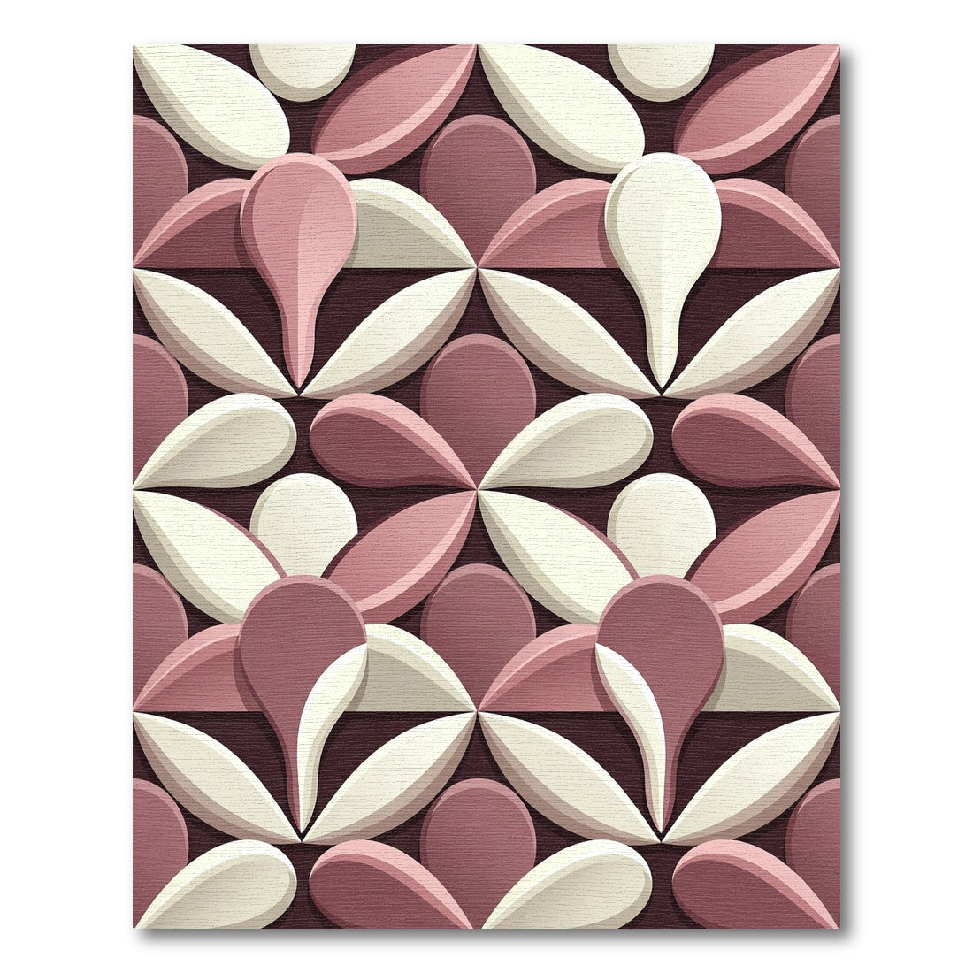 Modern Blush and Cream Petal Medallion Rug