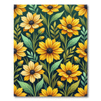 Radiant Golden Sunflower Botanical Tapestry Rug