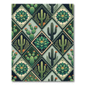Desert Cactus Squares Quilt Rug