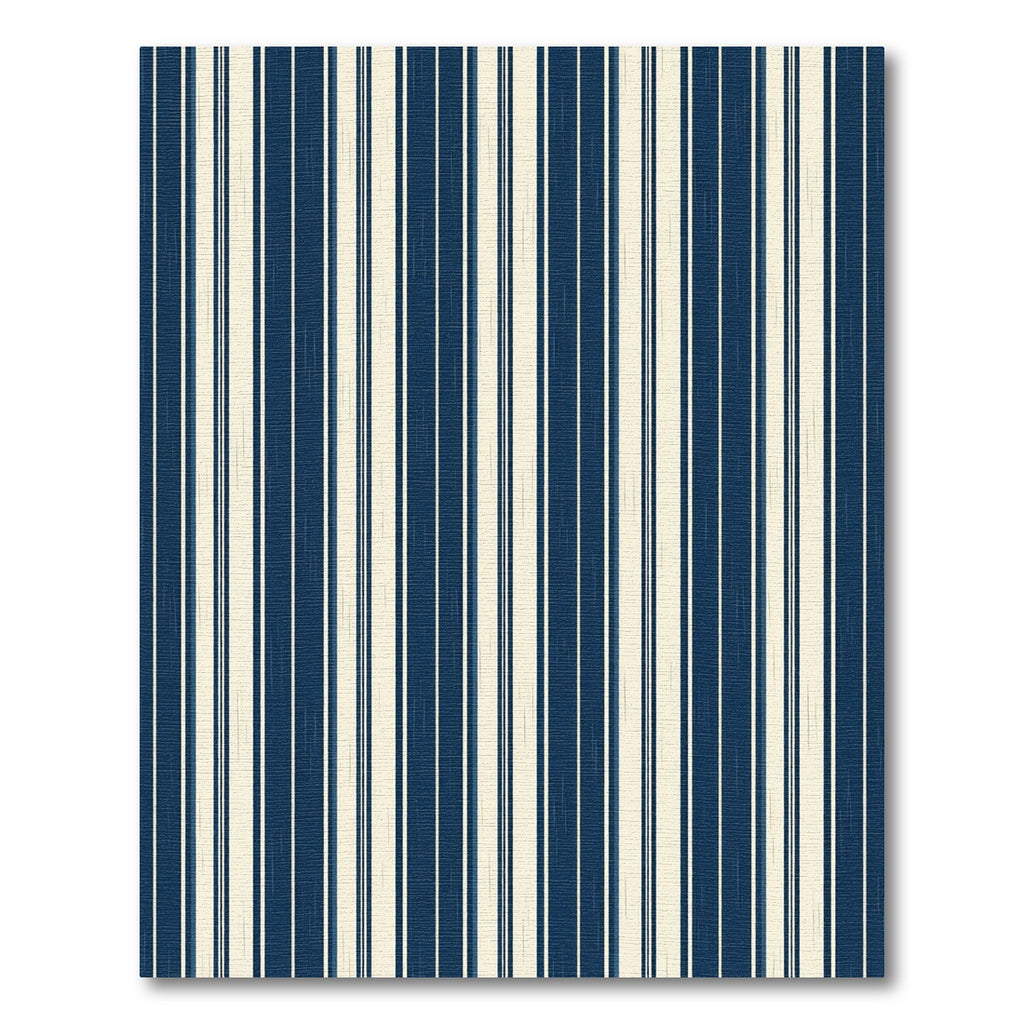 Classic Navy and Cream Pinstripe Rug
