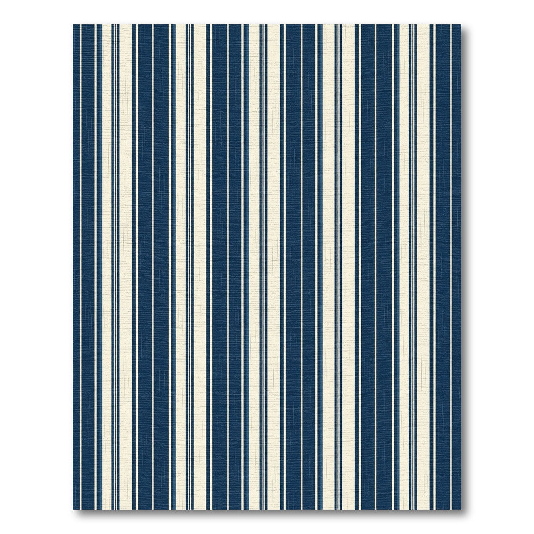 Classic Navy and Cream Pinstripe Rug