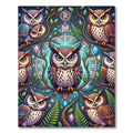 Enchanted Owl Forest Runes Tapestry Rug