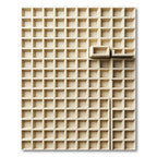 Beige Isometric Grid Architectural Texture Rug