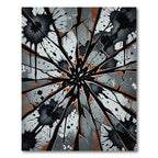 Shattered Monochrome Industrial Grunge Abstract Rug