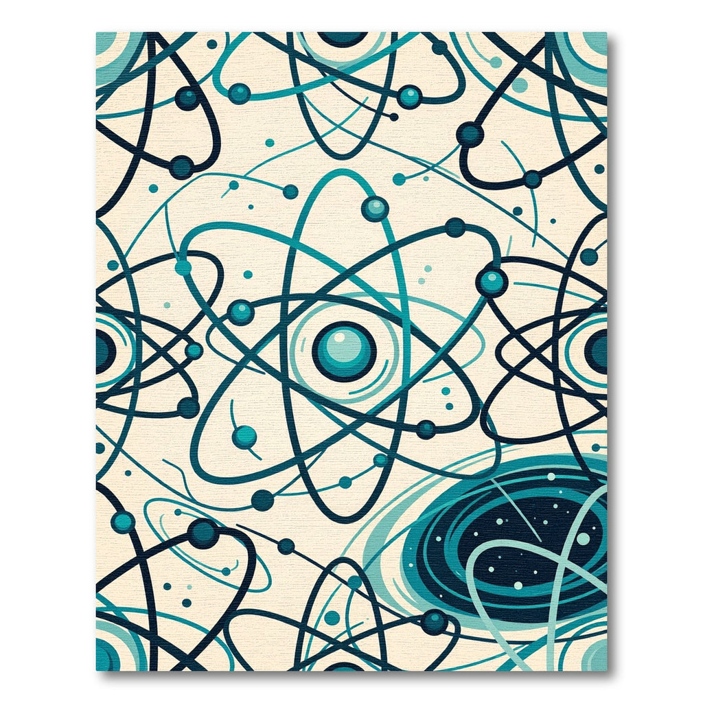 Aqua Atomic Orbital Swirl Rug