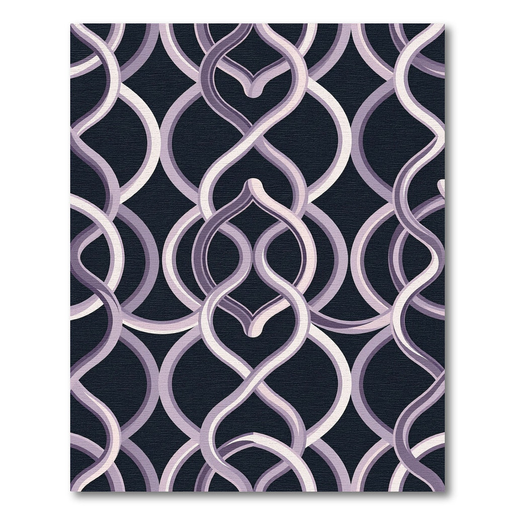 Sophisticated Lavender Interlocking Curve Geometric Rug