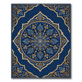 Royal Navy Gold Ornate Floral Medallion Rug