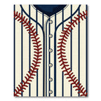 Stitched Baseball Seams Pinstripe Cream Rug
