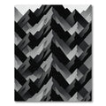 Monochrome Jagged Peaks Geometric Overlay Rug