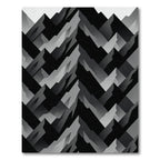 Monochrome Jagged Peaks Geometric Overlay Rug
