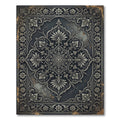 Ornate Gray Floral Scrollwork Medallion Rug