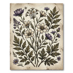 Vintage Lavender Floral Botanical Arrangement Rug