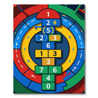 Vibrant Modern Geometric Hopscotch Arc Rug
