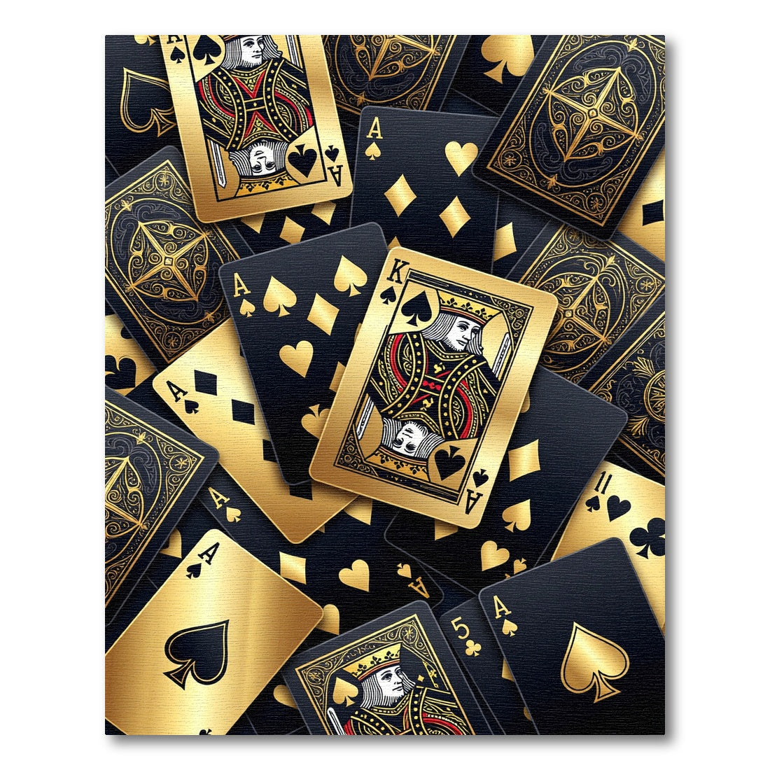 Golden Playing Card Royal Casino Accent Rug