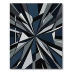 Deep Blue Geometric Burst Rug