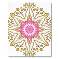 Pink Gold Floral Star Medallion Rug