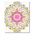 Pink Gold Floral Star Medallion Rug