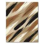 Abstract Earthy Brown Painted Stripe Rug