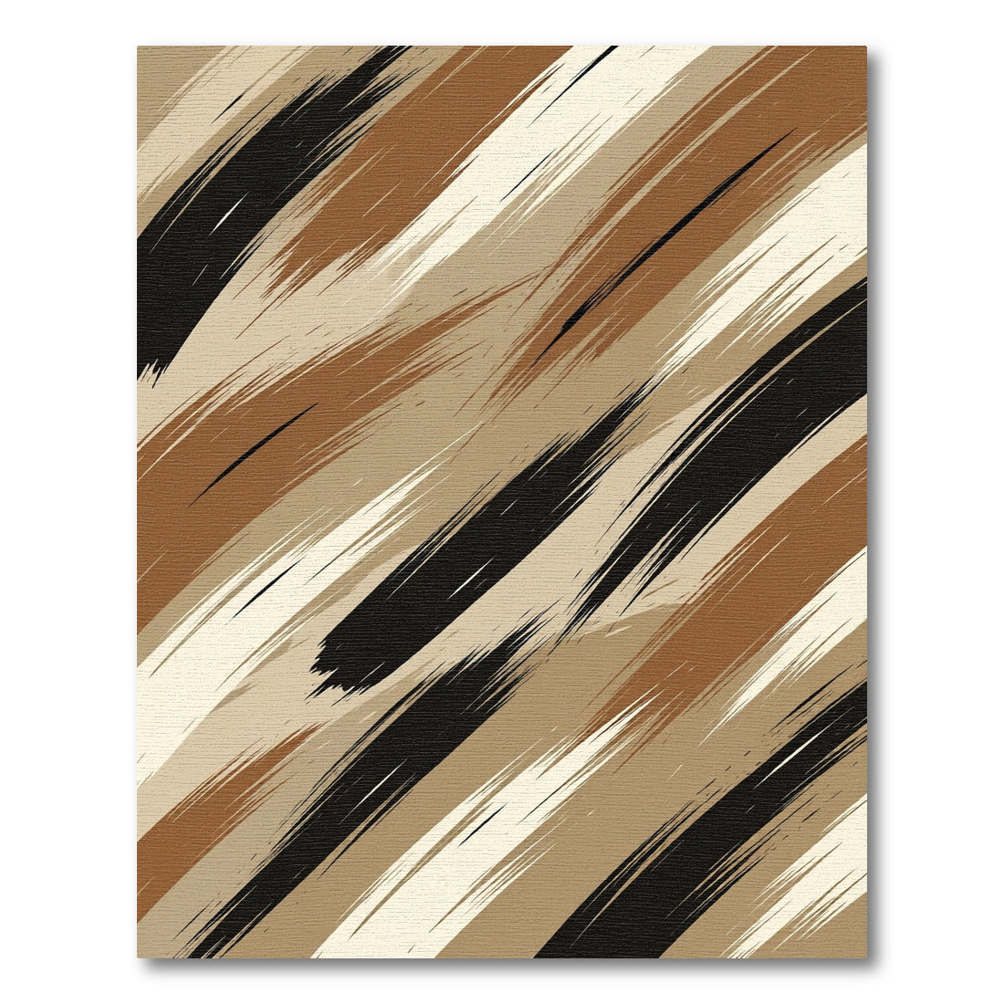Abstract Earthy Brown Painted Stripe Rug